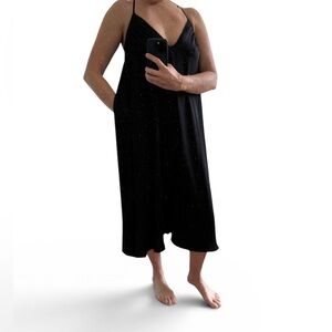 Banana Republic Black Satin Spaghetti Strap Flowy dress  size M